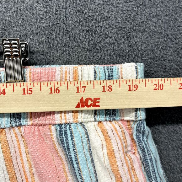 LANE BRYANT Pants Womens Plus 18 20 Pink Striped Drawstring Cropped Linen‎ beach - Picture 8 of 16